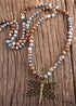 Boho Necklace, RH Amazonite Jasper, Dragonfly Brown Natural Stone